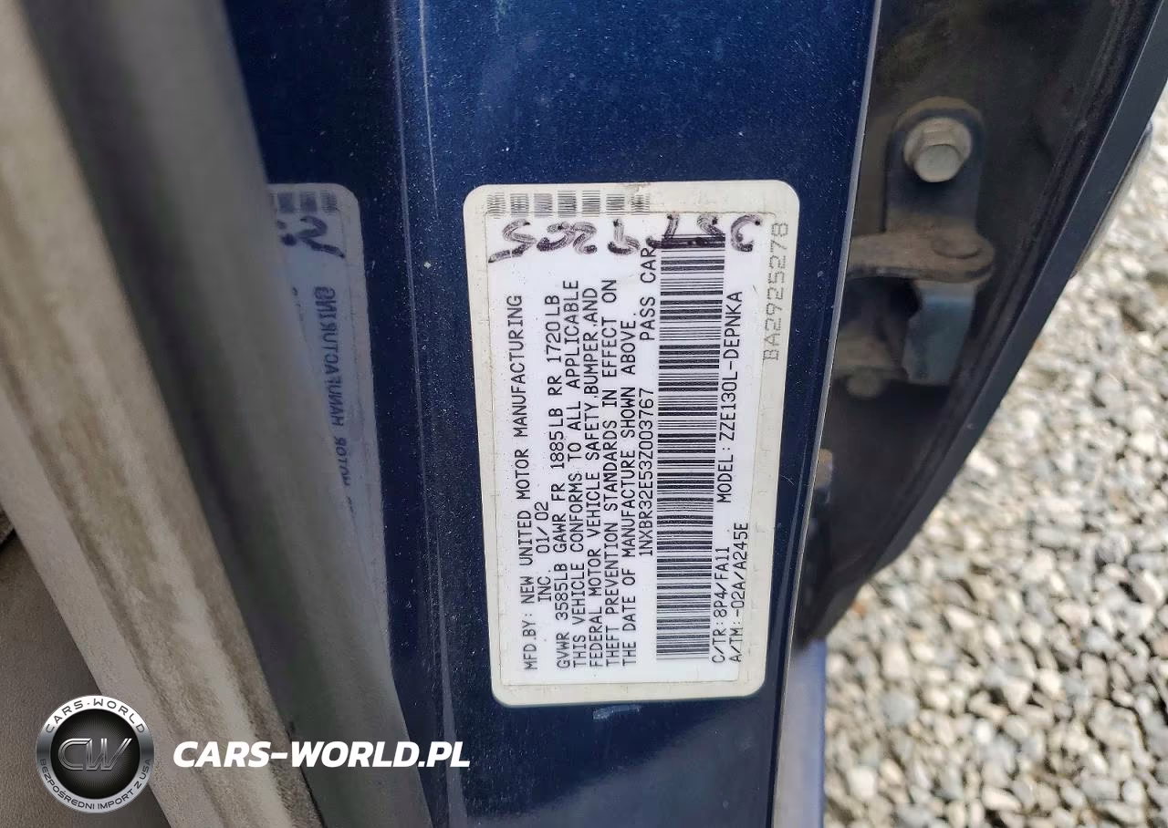 2003 Toyota Corolla Le VIN:1NXBR32E53Z003767 - 12