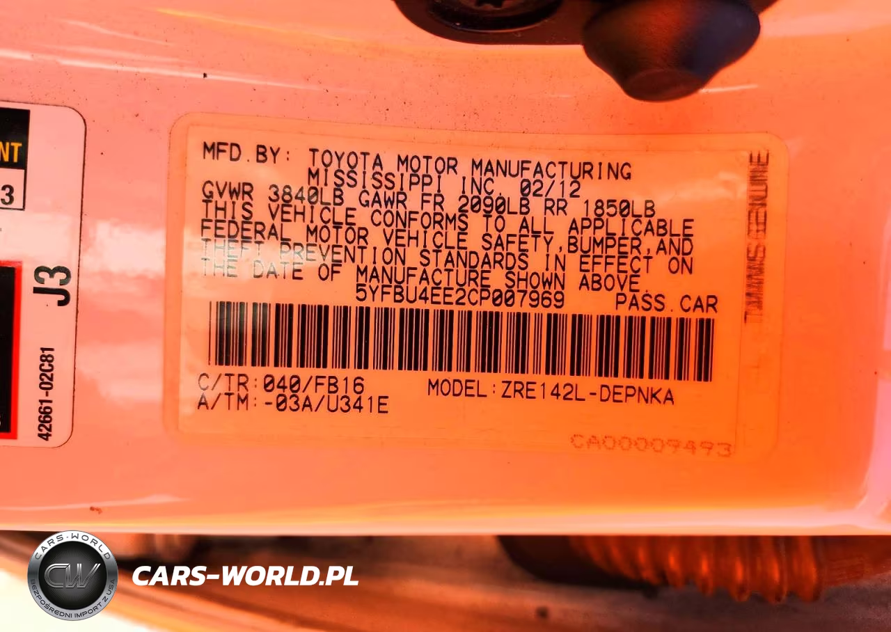 2012 Toyota Corolla Le VIN:5YFBU4EE2CP007969 - 12