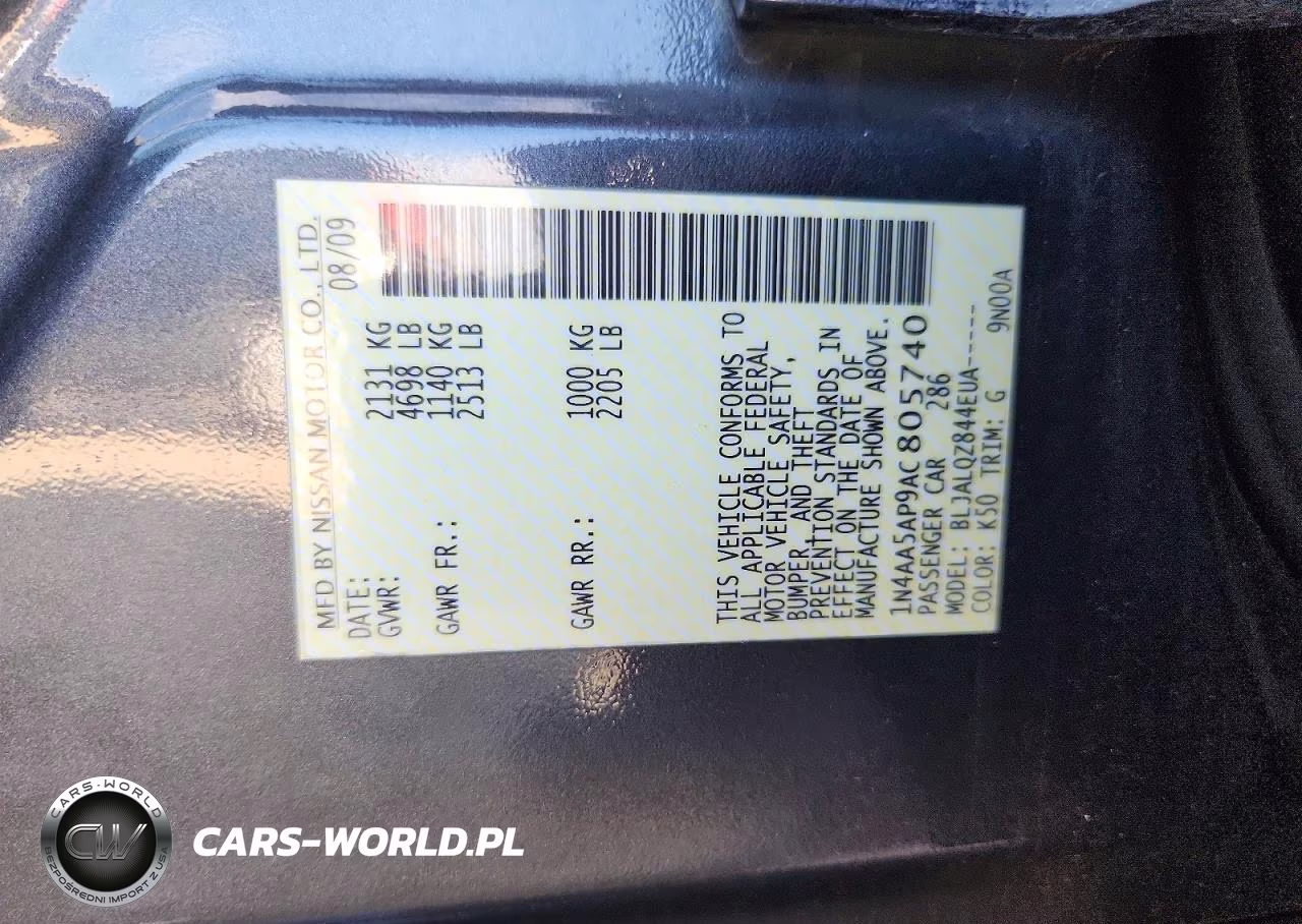 2010 Nissan Maxima 3.5 S VIN:1N4AA5AP9AC805740 - 12