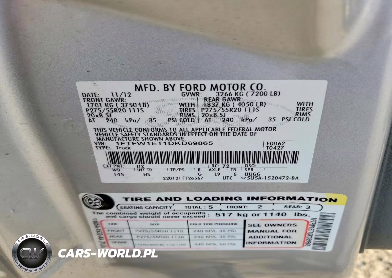 2013 Ford F150 Supercrew VIN:1FTFW1ET1DKD69865 - 12