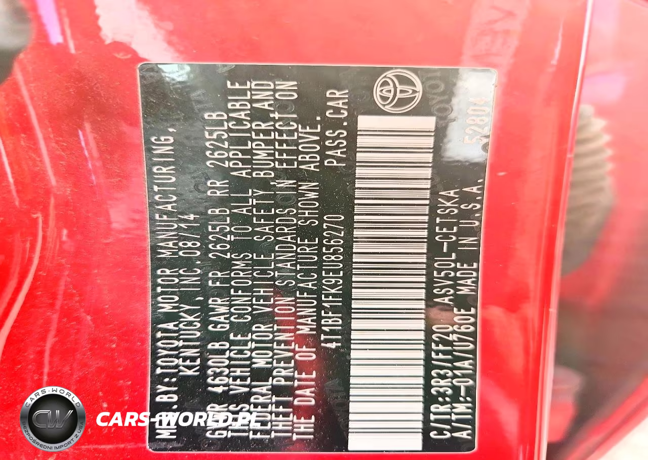2014 Toyota Camry Se VIN:4T1BF1FK9EU856270 - 12