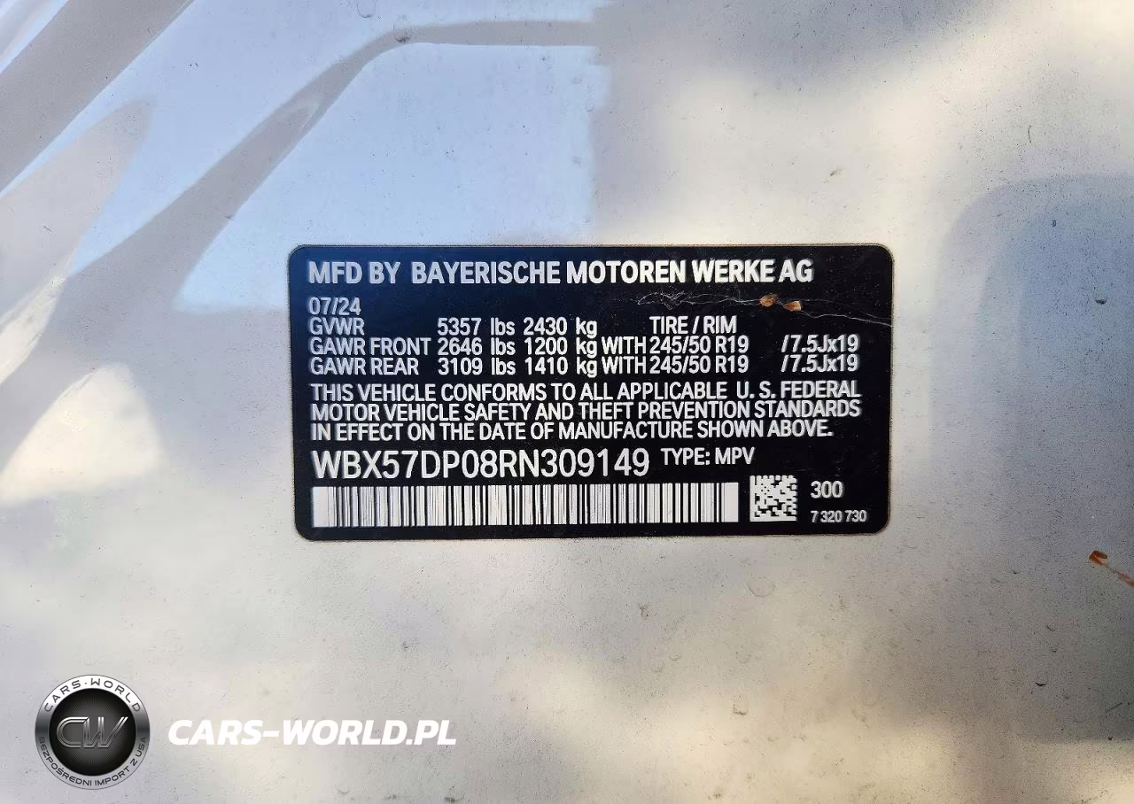 2024 BMW X3 xDrive30I VIN:WBX57DP08RN309149 - 13