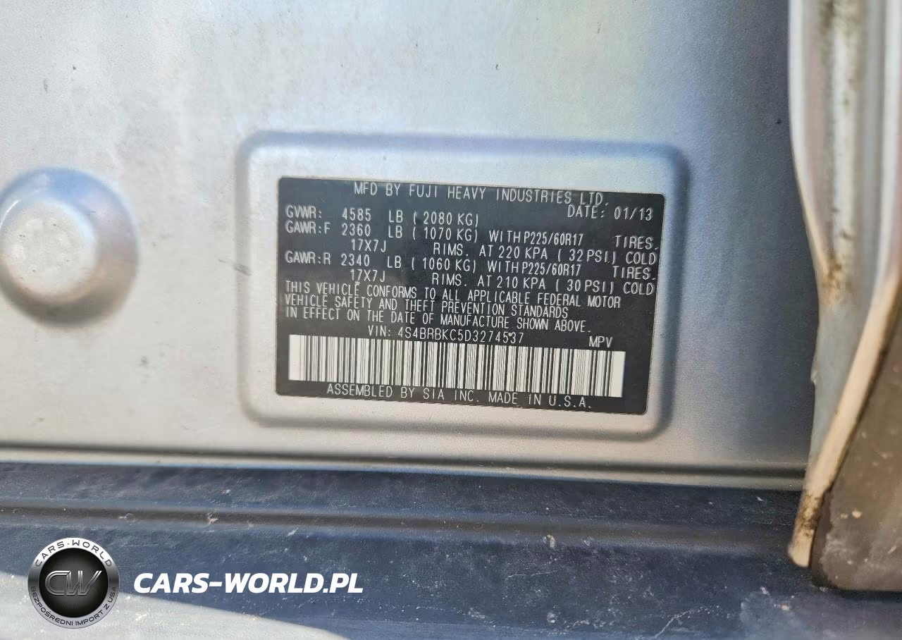 2013 Subaru Outback 2.5I Limited VIN:4S4BRBKC5D3274537 - 13