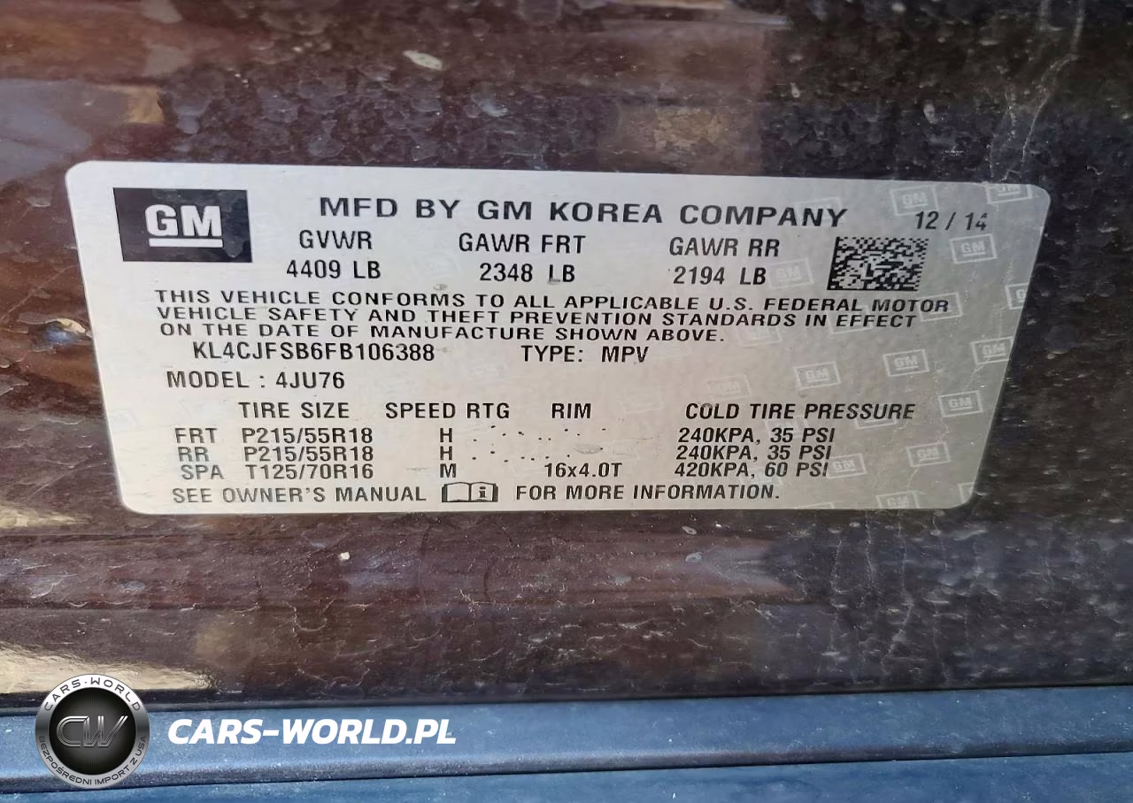 2015 Buick Encore Convenience VIN:KL4CJFSB6FB106388 - 13