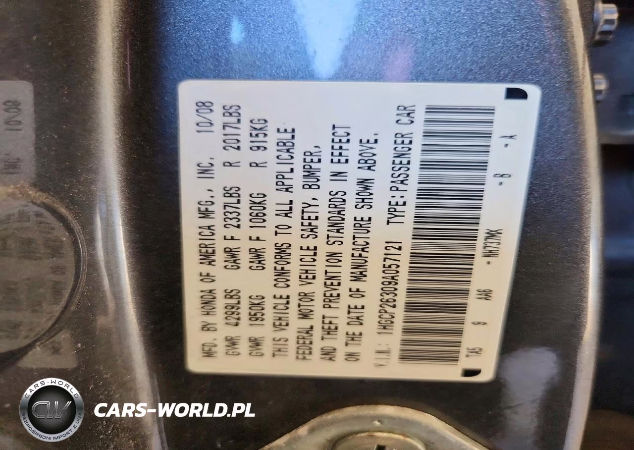 2009 Honda Accord Lx VIN:1HGCP26309A057121 - 12