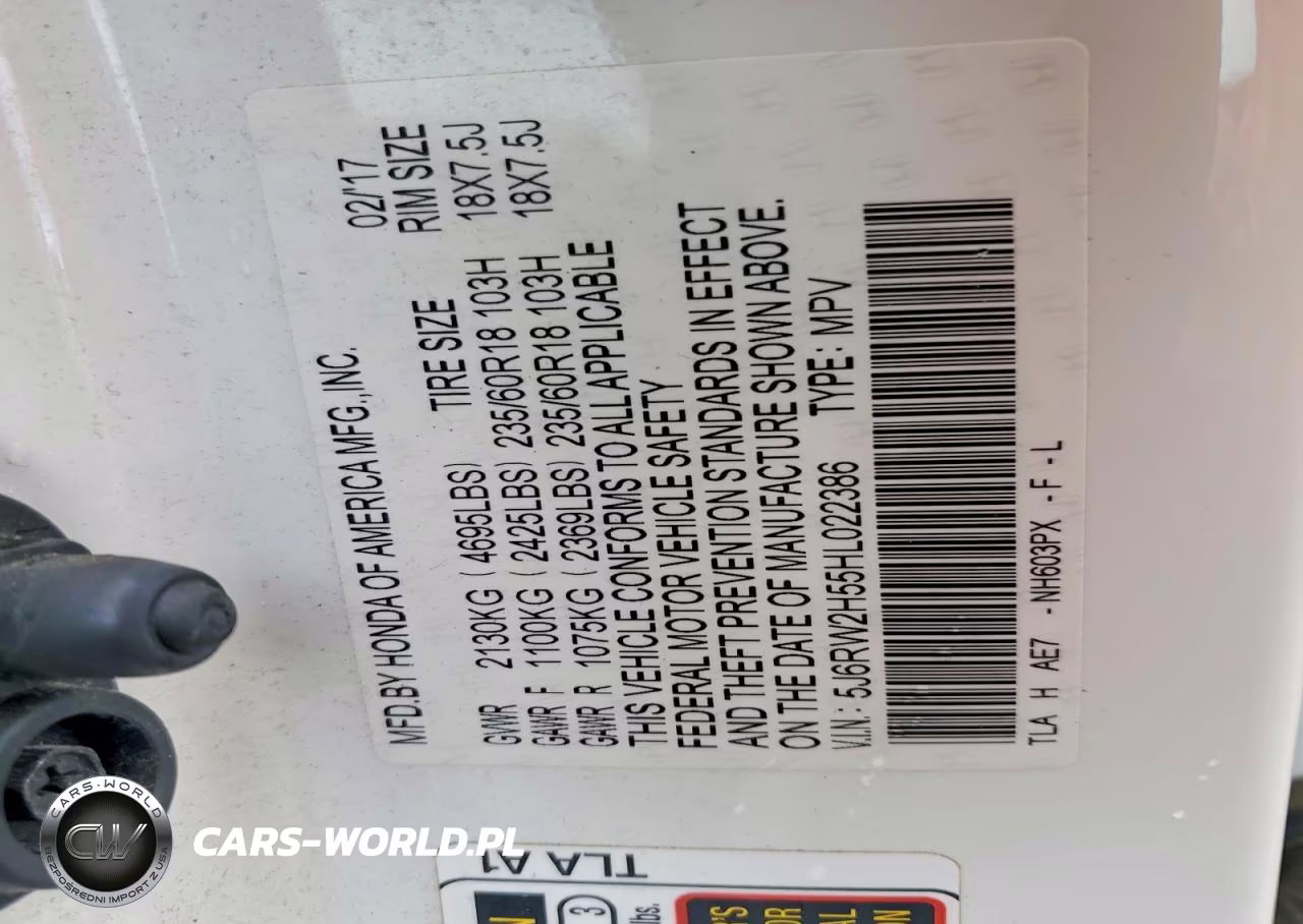 2017 Honda Cr-V Ex VIN:5J6RW2H55HL022386 - 13