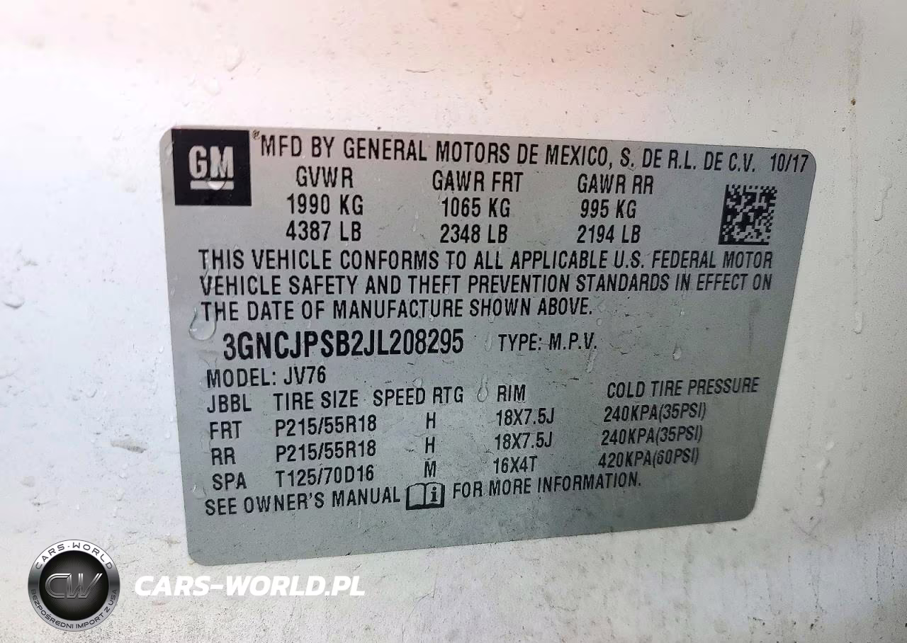 2018 Chevrolet Trax 1Lt VIN:3GNCJPSB2JL208295 - 13