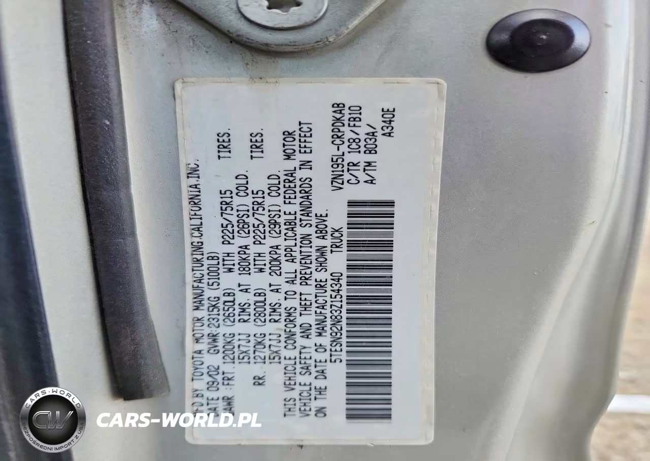 2003 Toyota Tacoma Prerunner V6 VIN:5TESN92N83Z154340 - 13