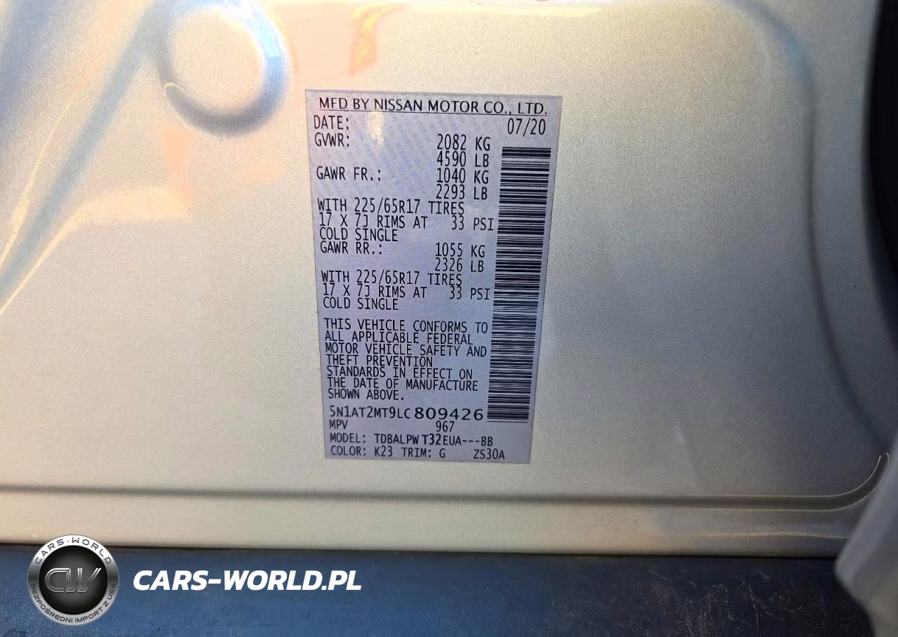 2020 Nissan Rogue S VIN:5N1AT2MT9LC809426 - 13