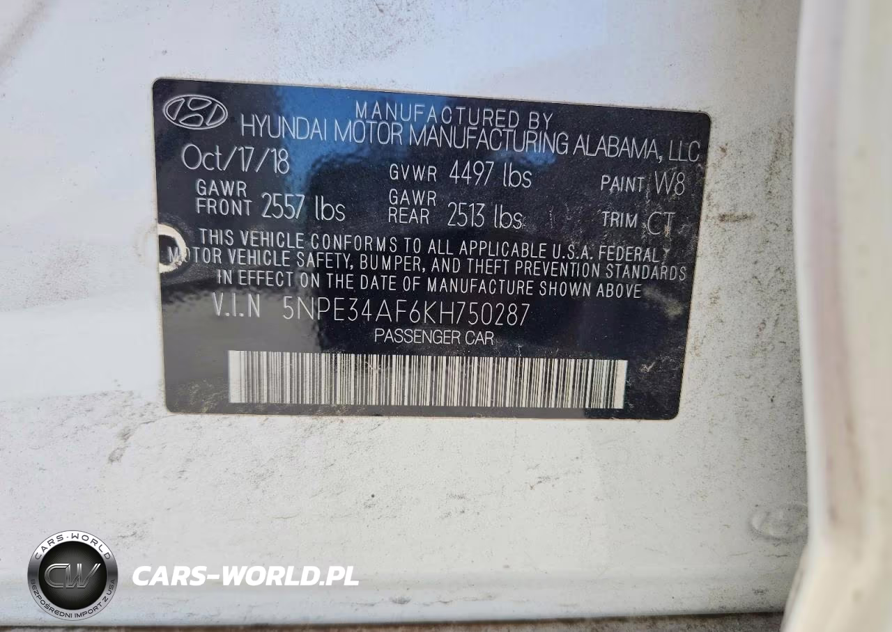 2019 Hyundai Sonata Sel VIN:5NPE34AF6KH750287 - 13