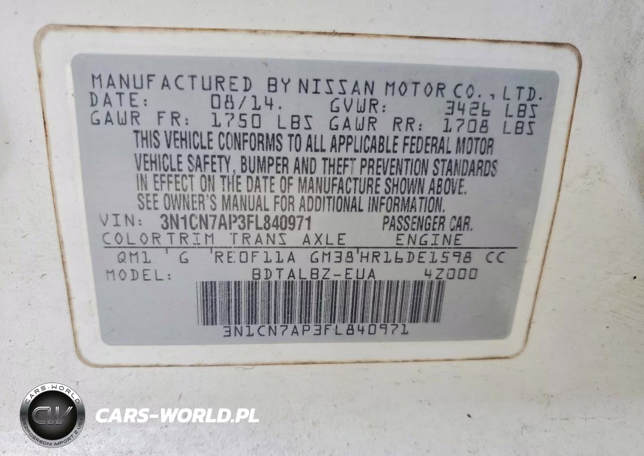 2015 Nissan Versa 1.6 Sv VIN:3N1CN7AP3FL840971 - 12