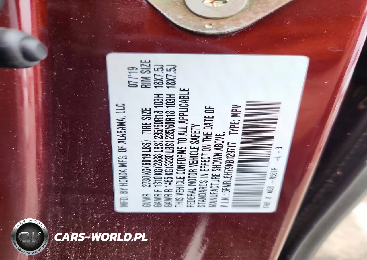 2019 Honda Odyssey Exl VIN:5FNRL6H79KB129717 - 13