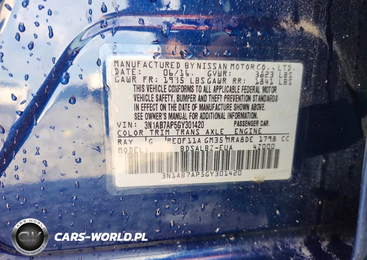 2016 Nissan Sentra S VIN:3N1AB7AP5GY301420 - 12