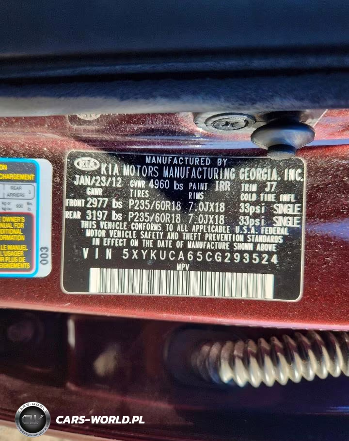 2012 Kia Sorento Ex VIN:5XYKUCA65CG293524 - 13