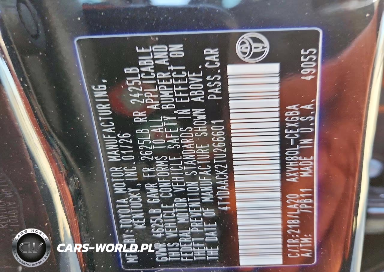 2026 Toyota Camry Xle VIN:4T1DAACK2TU266601 - 13
