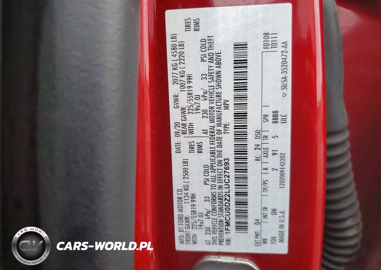 2020 Ford Escape Titanium VIN:1FMCU0DZ2LUC27693 - 13