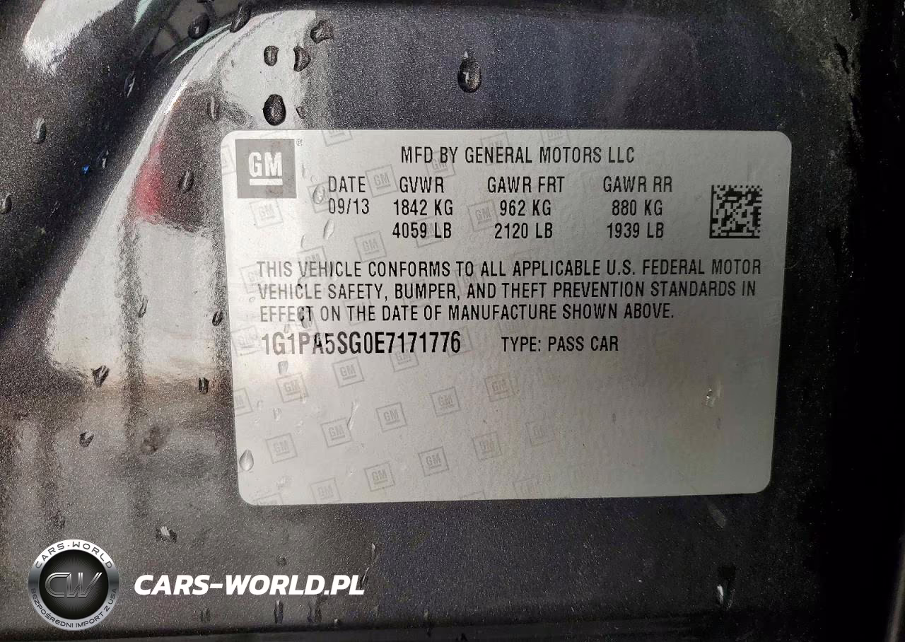 2014 Chevrolet Cruze Ls VIN:1G1PA5SG0E7171776 - 13