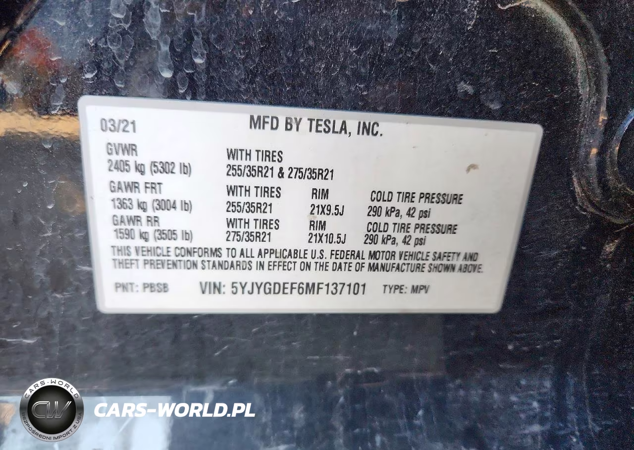 2021 Tesla Model Y VIN:5YJYGDEF6MF137101 - 13