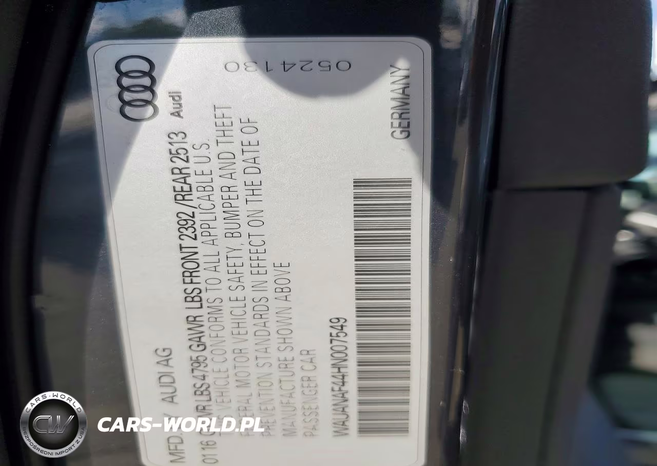 2017 Audi A4 Premium VIN:WAUANAF44HN007549 - 12