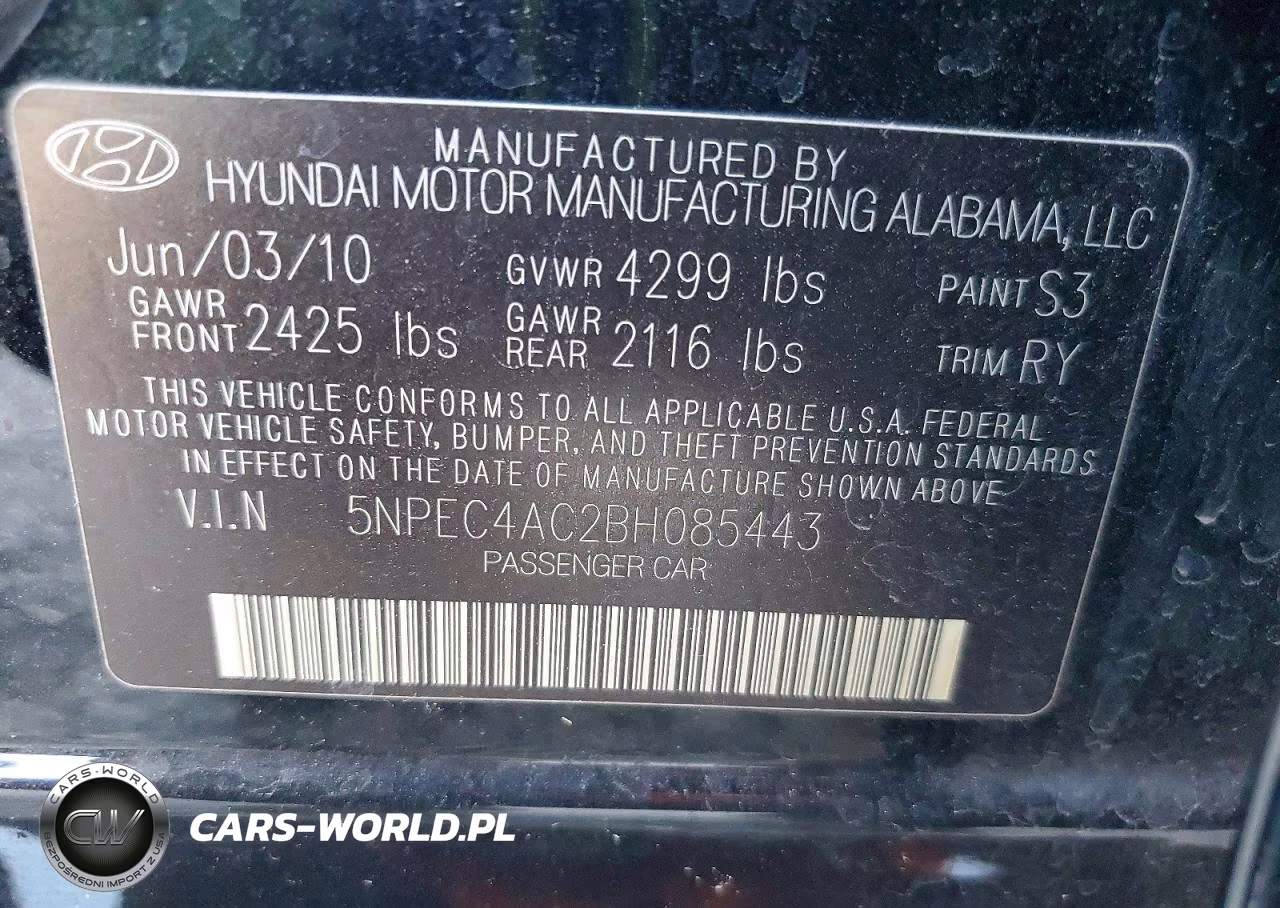 2011 Hyundai Sonata Se VIN:5NPEC4AC2BH085443 - 12