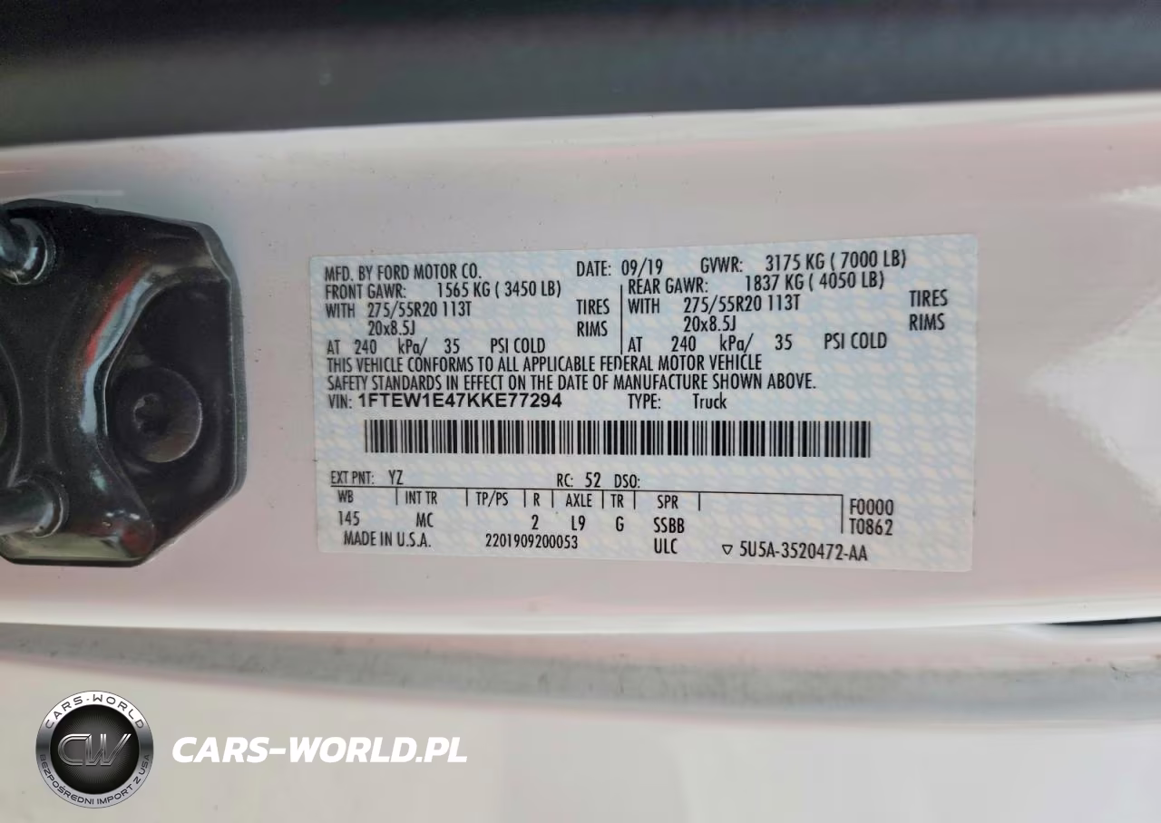 2019 Ford F150 Supercrew VIN:1FTEW1E47KKE77294 - 12
