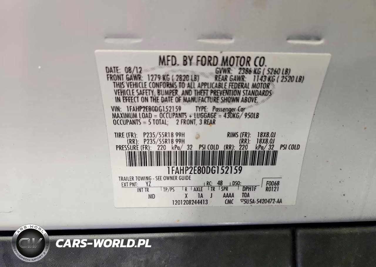 2013 Ford Taurus Sel VIN:1FAHP2E80DG152159 - 12