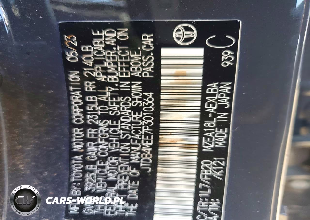2023 Toyota Corolla Le VIN:JTDB4MEE7P3010364 - 13