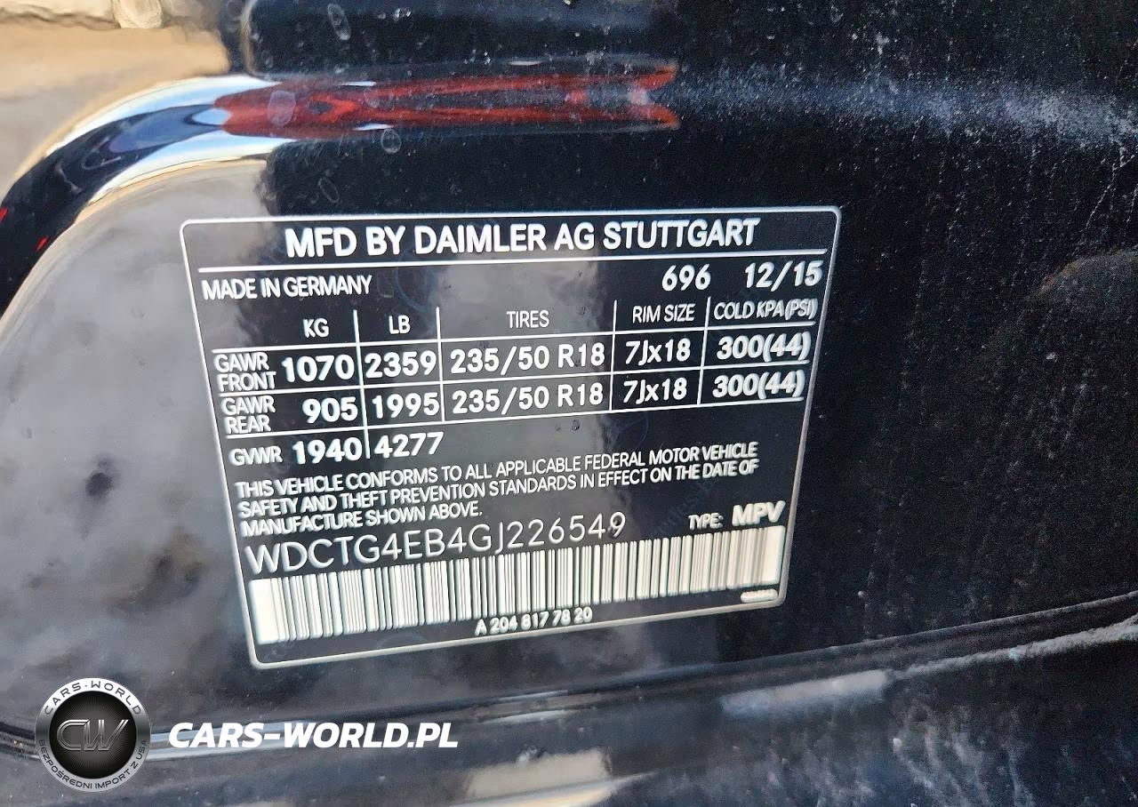 2016 Mercedes-Benz Gla 250 VIN:WDCTG4EB4GJ226549 - 13