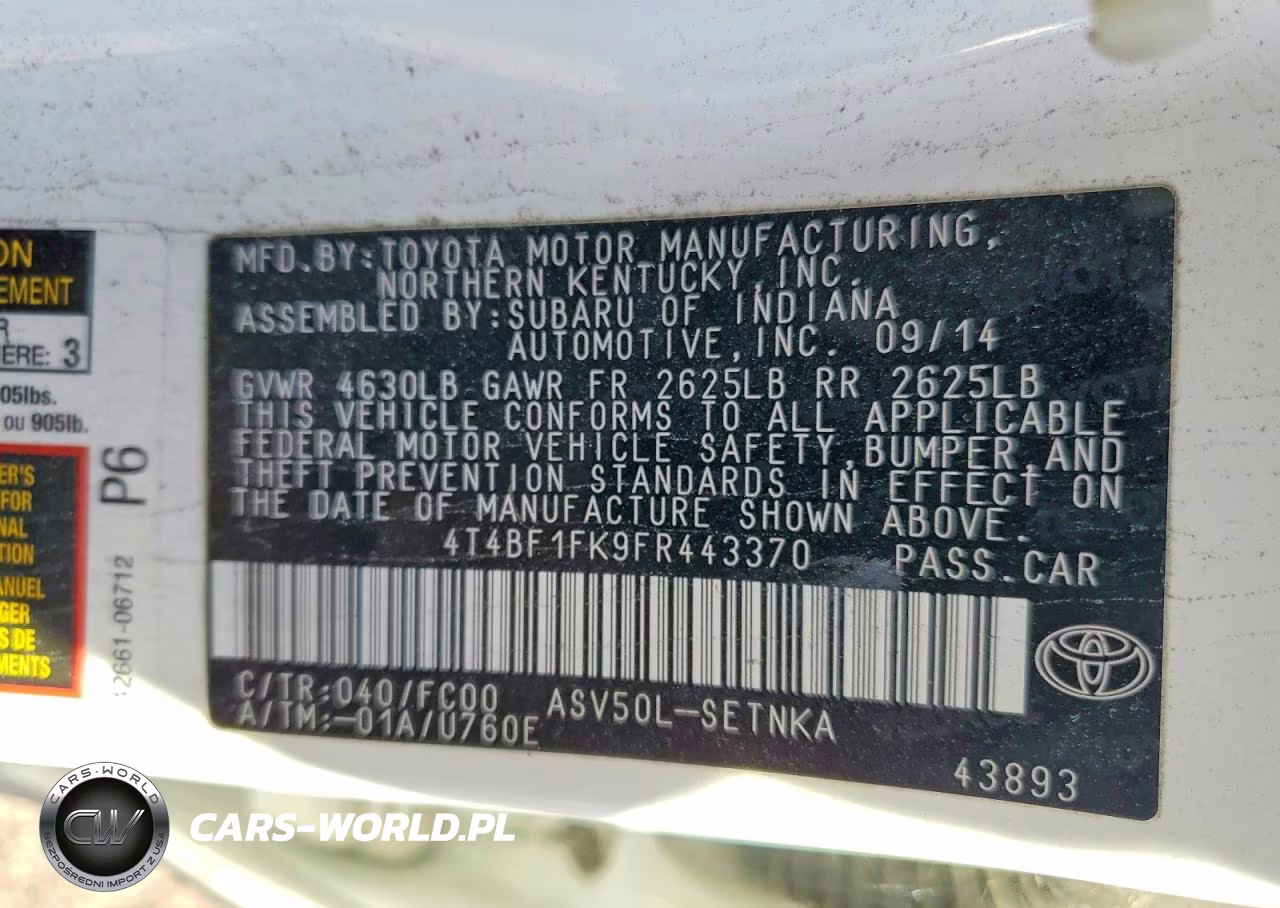 2015 Toyota Camry Le VIN:4T4BF1FK9FR443370 - 12