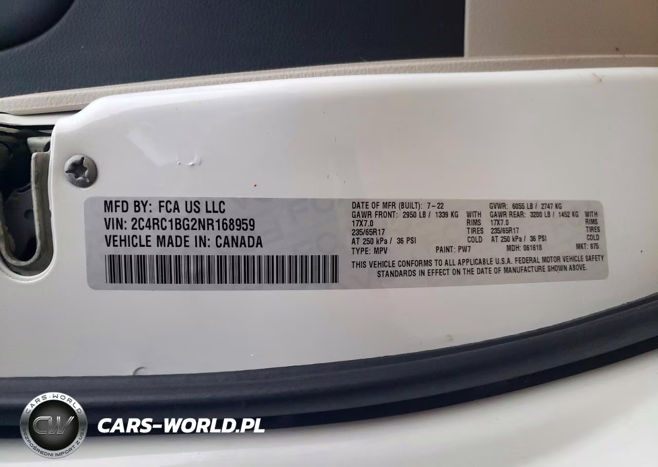 2022 Chrysler Pacifica VIN:2C4RC1BG2NR168959 - 13