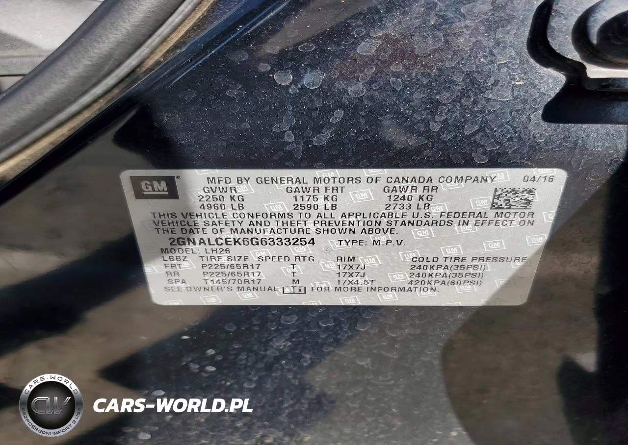 2016 Chev Equinox Lt VIN:2GNALCEK6G6333254 - 13