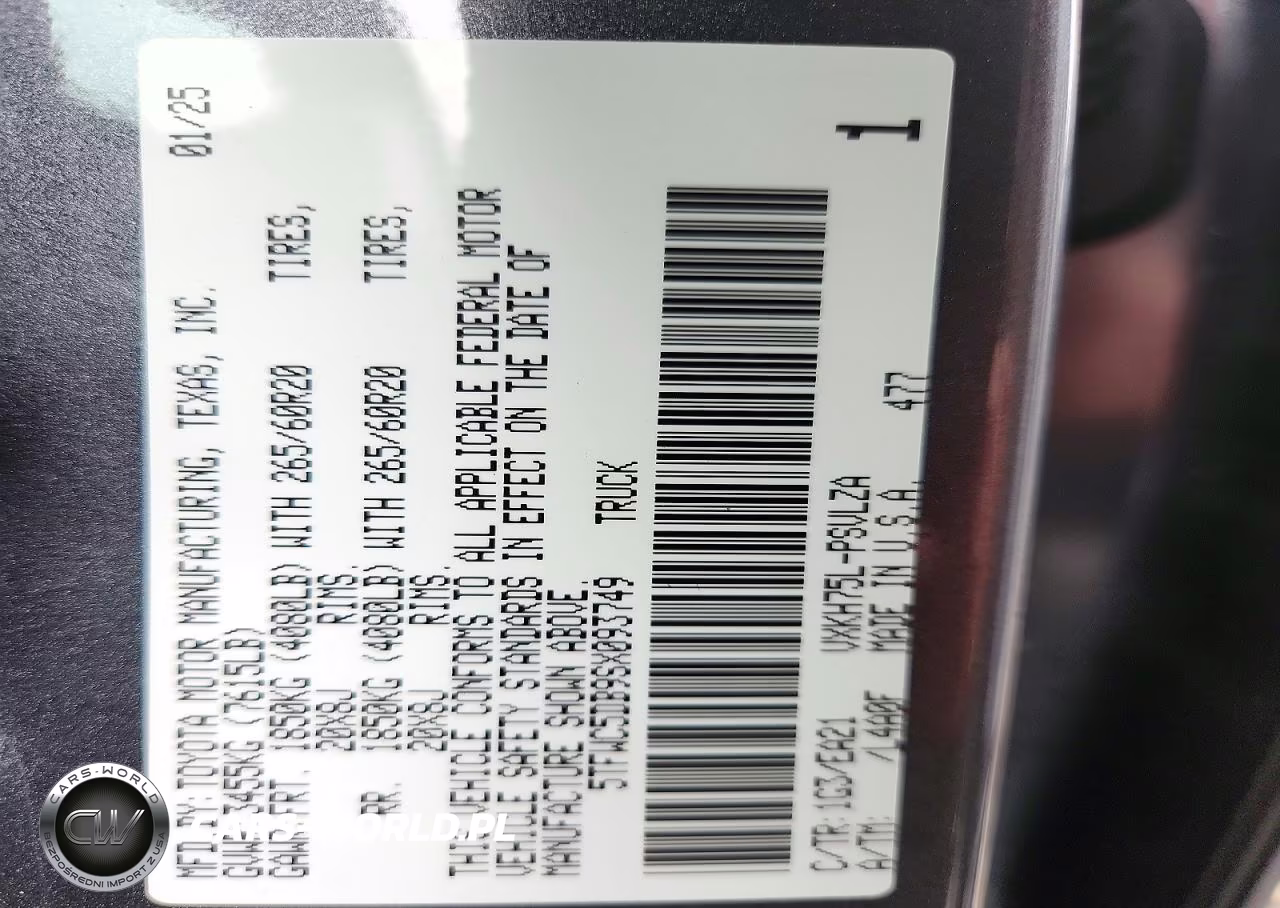 2025 Toyota Tundra VIN:5TFWC5DB9SX093749 - 12
