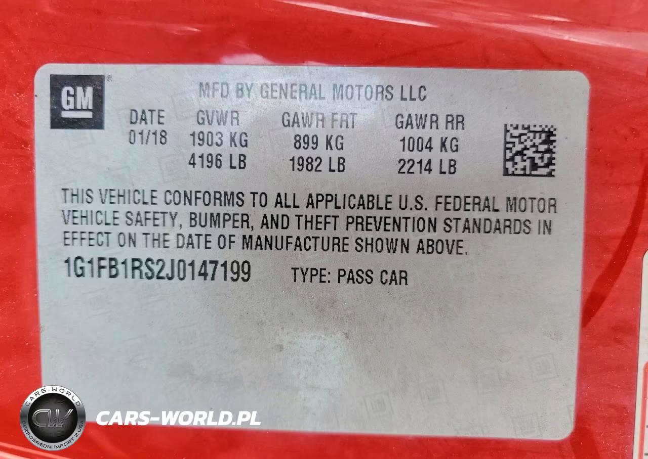 2018 Chevrolet Camaro Lt VIN:1G1FB1RS2J0147199 - 12
