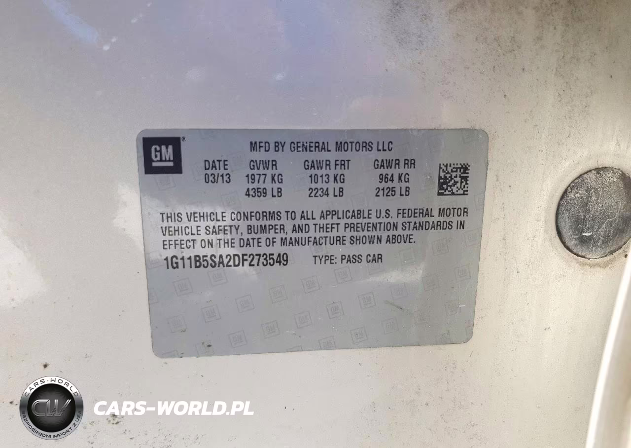 2013 Chevrolet Malibu Ls VIN:1G11B5SA2DF273549 - 12