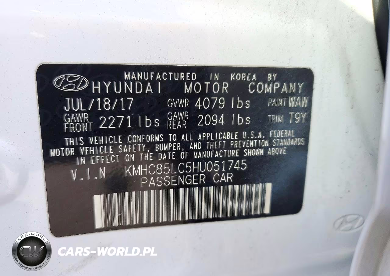 2017 Hyundai Ioniq Limited VIN:KMHC85LC5HU051745 - 12