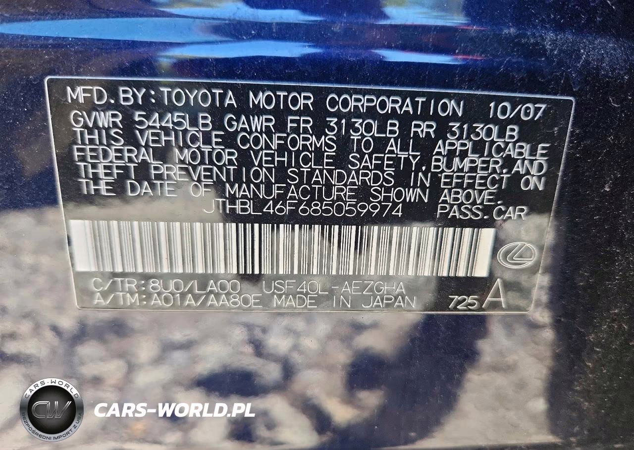 2008 Lexus Ls 460 VIN:JTHBL46F685059974 - 12