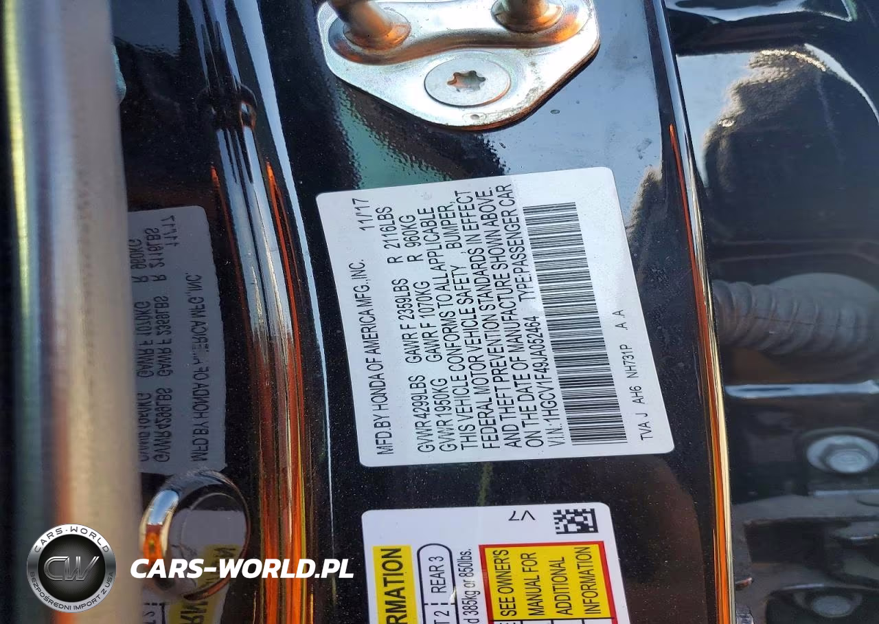 2018 Honda Accord Ex VIN:1HGCV1F49JA052464 - 12