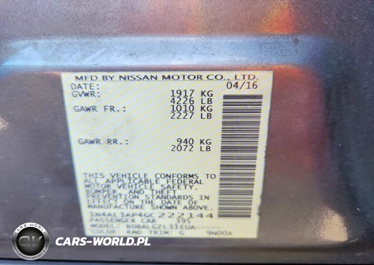 2016 Nissan Altima 2.5 S VIN:1N4AL3AP4GC222144 - 13