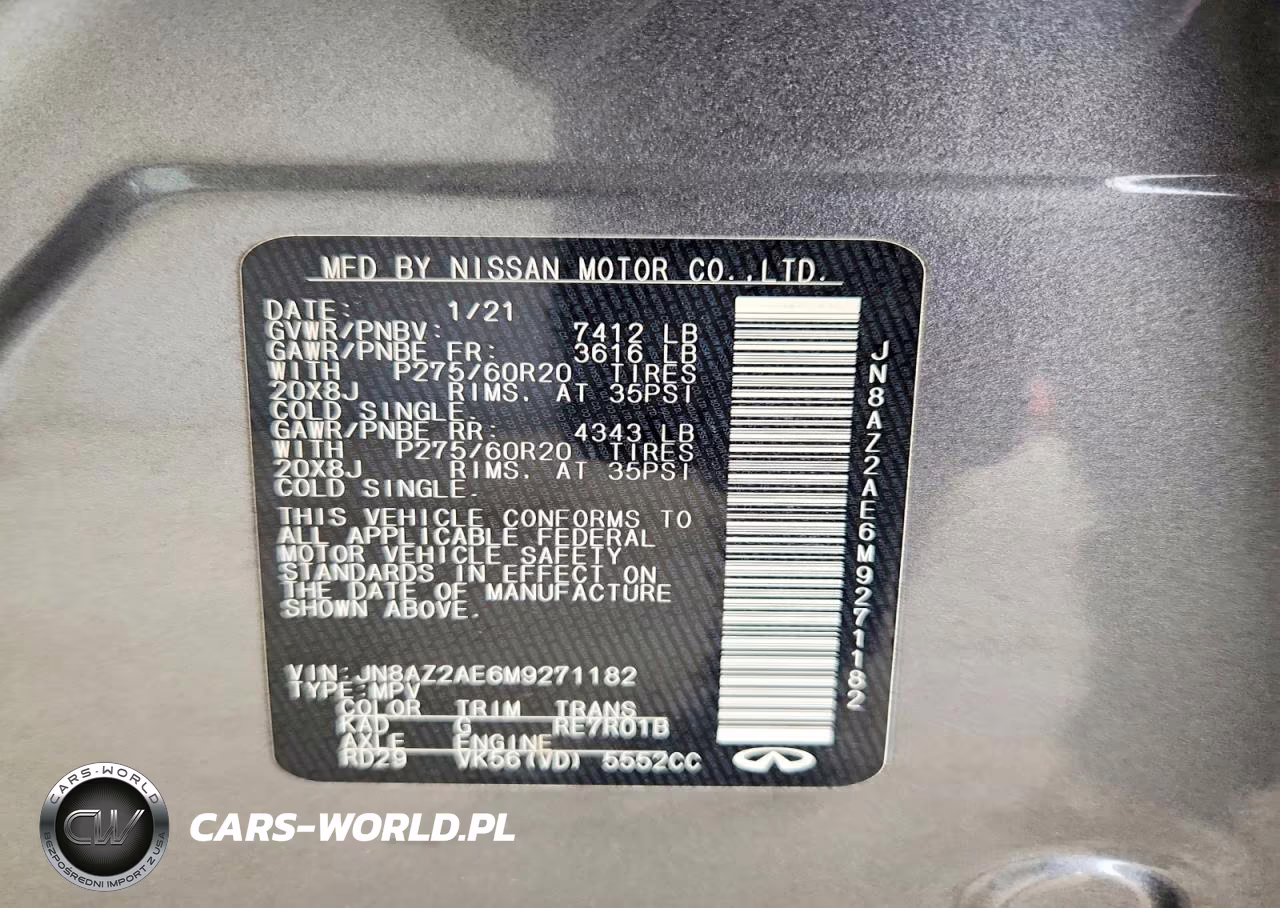 2021 Infiniti Qx80 Luxe VIN:JN8AZ2AE6M9271182 - 13