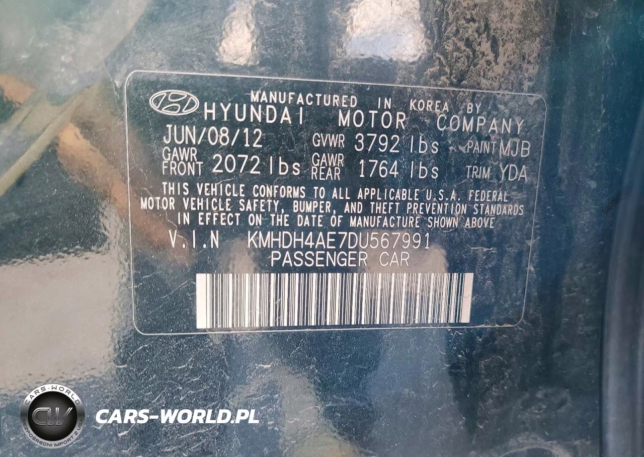 2013 Hyundai Elantra Gls VIN:KMHDH4AE7DU567991 - 12