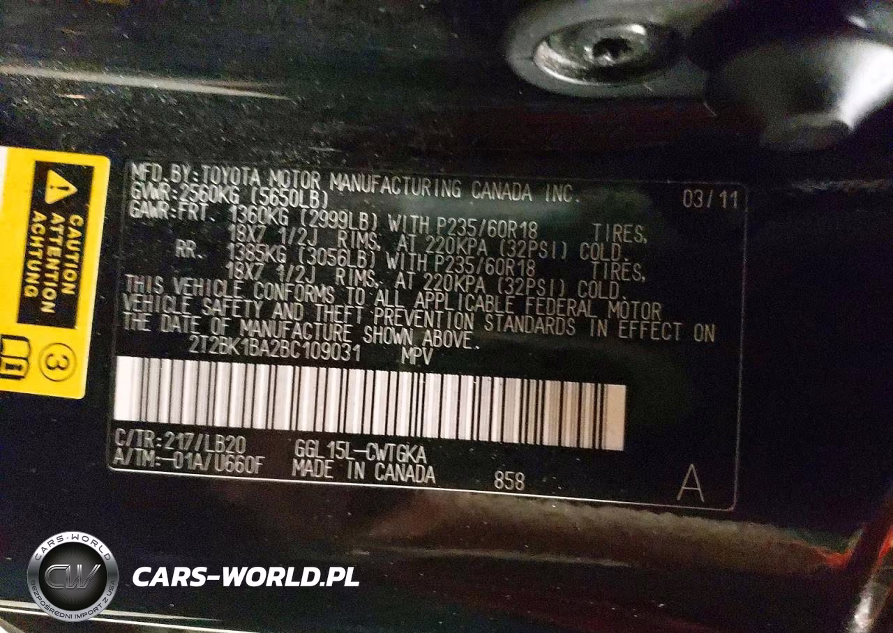 2011 Lexus Rx 350 VIN:2T2BK1BA2BC109031 - 13