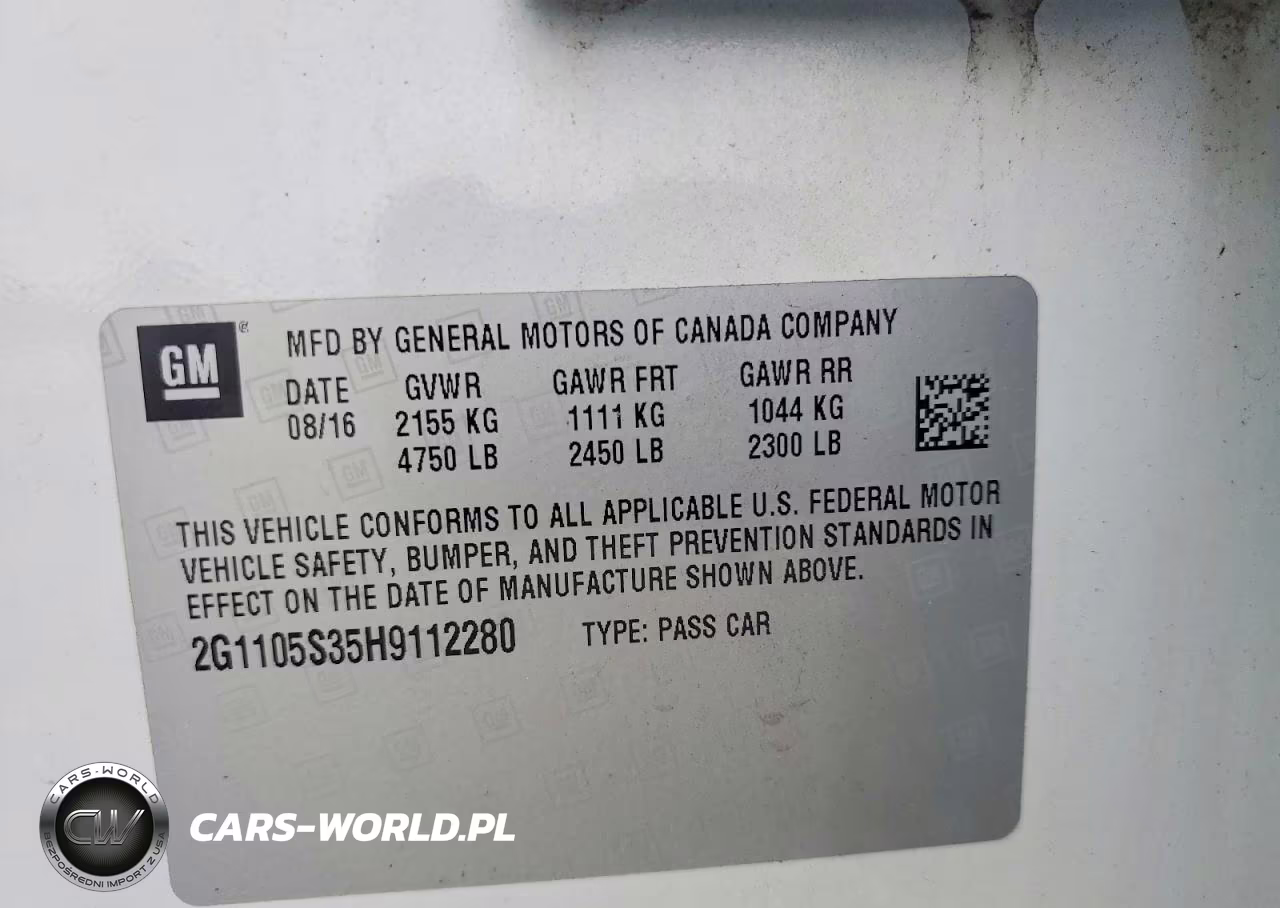 2017 Chevrolet Impala Lt VIN:2G1105S35H9112280 - 12