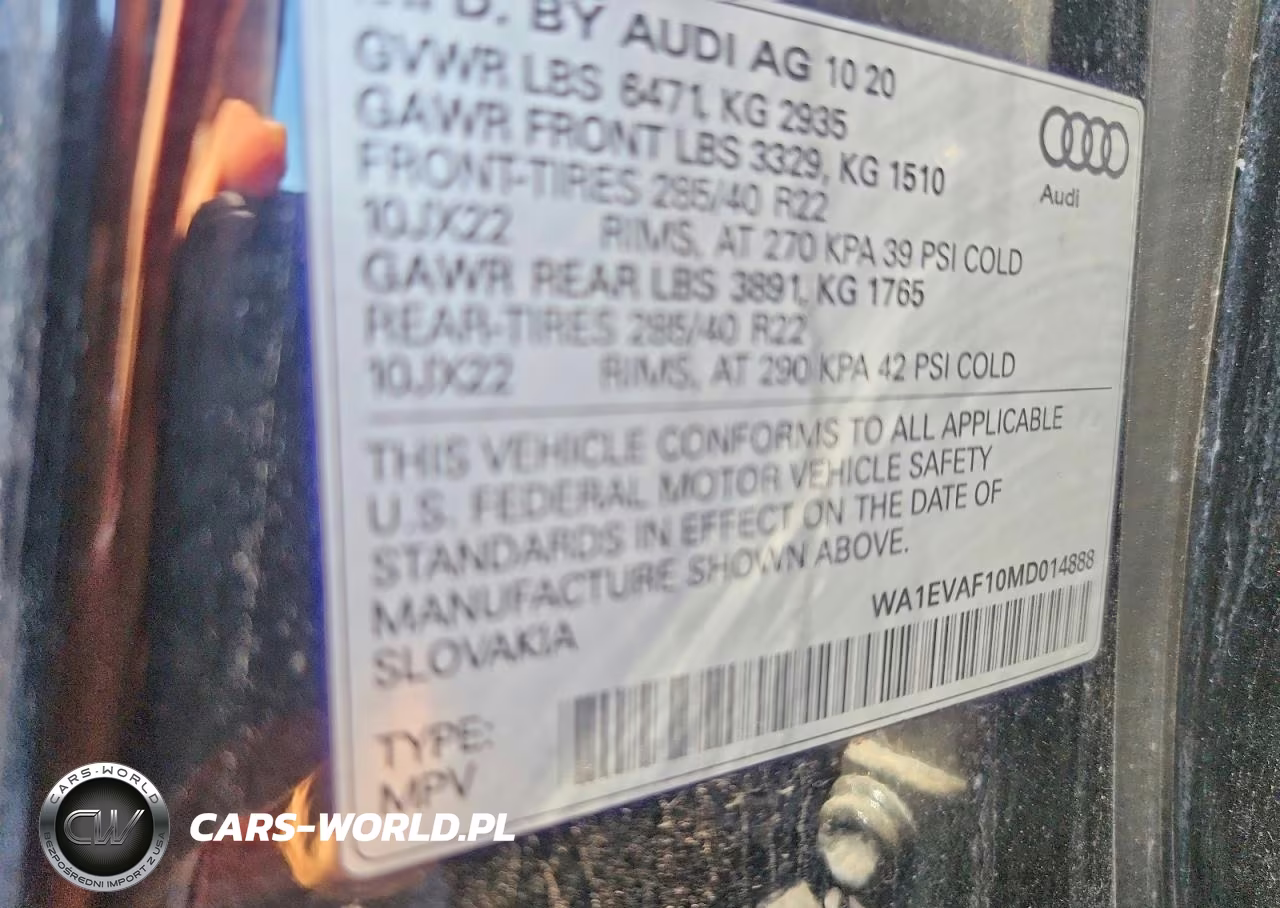 2021 Audi Q8 Premium Plus S-Line VIN:WA1EVAF10MD014888 - 12