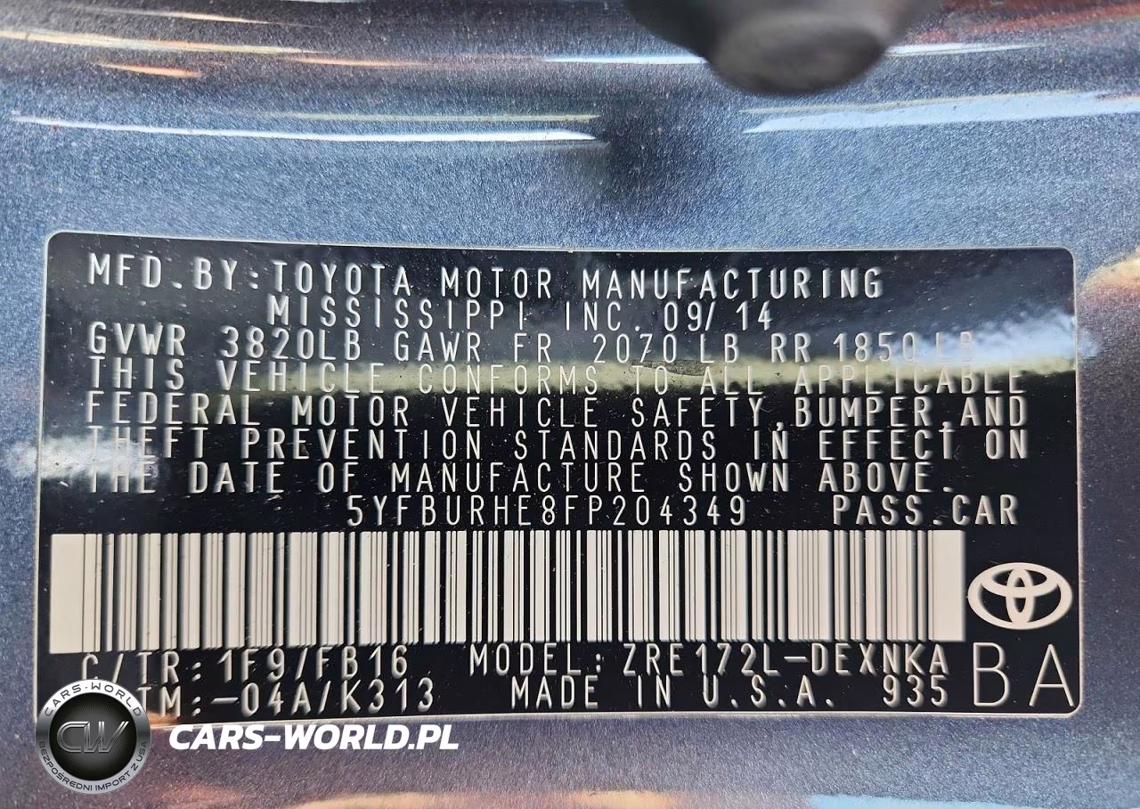 2015 Toyota Corolla Le VIN:5YFBURHE8FP204349 - 13