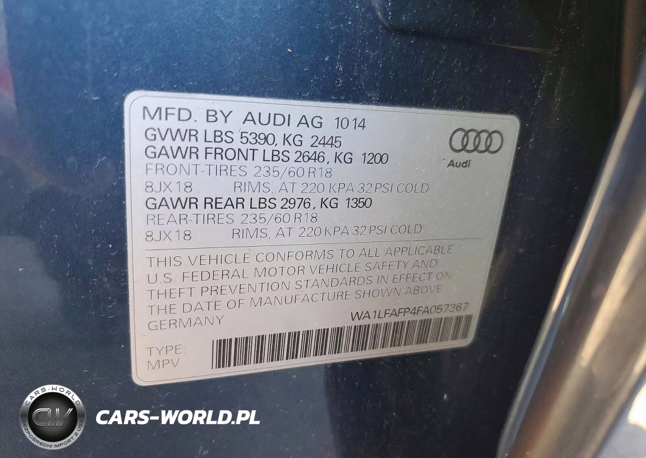 2015 Audi Q5 Premium Plus VIN:WA1LFAFP4FA057367 - 13