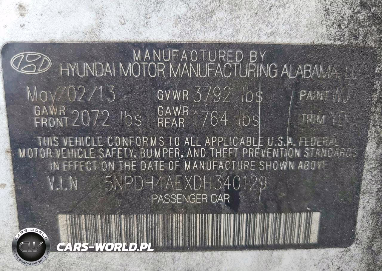 2013 Hyundai Elantra Gls VIN:5NPDH4AEXDH340129 - 12