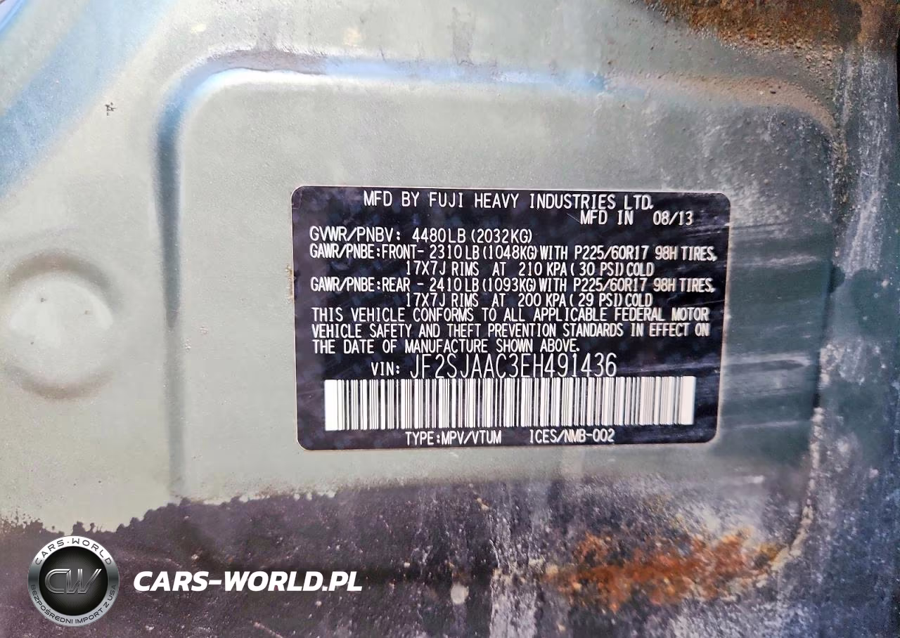 2014 Subaru Forester 2.5I VIN:JF2SJAAC3EH491436 - 13