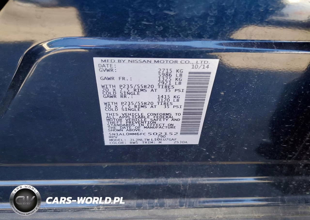 2015 Infiniti Qx60 Base VIN:5N1AL0MM6FC502152 - 12
