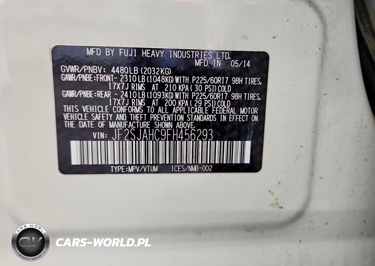 2015 Subaru Forester 2.5I Limited VIN:JF2SJAHC9FH456293 - 13