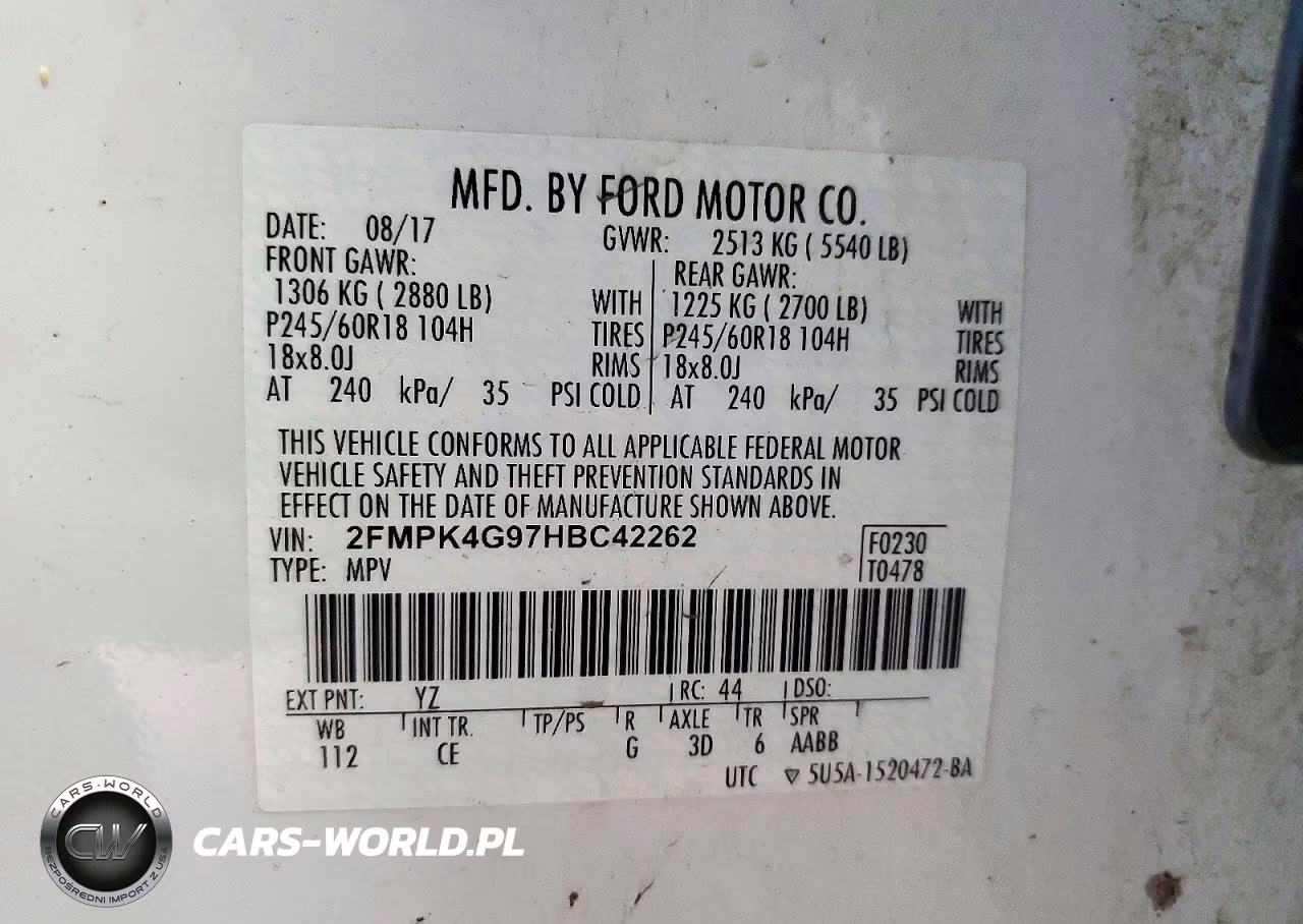 2017 Ford Edge Se VIN:2FMPK4G97HBC42262 - 12